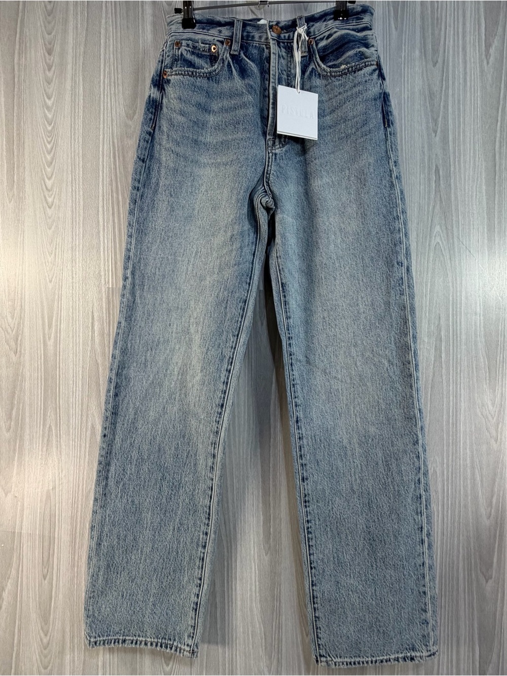 Pistola Cassie Super High Rise Straight Jeans Size 26 Bramble Denim Button Fly - Picture 2 of 9